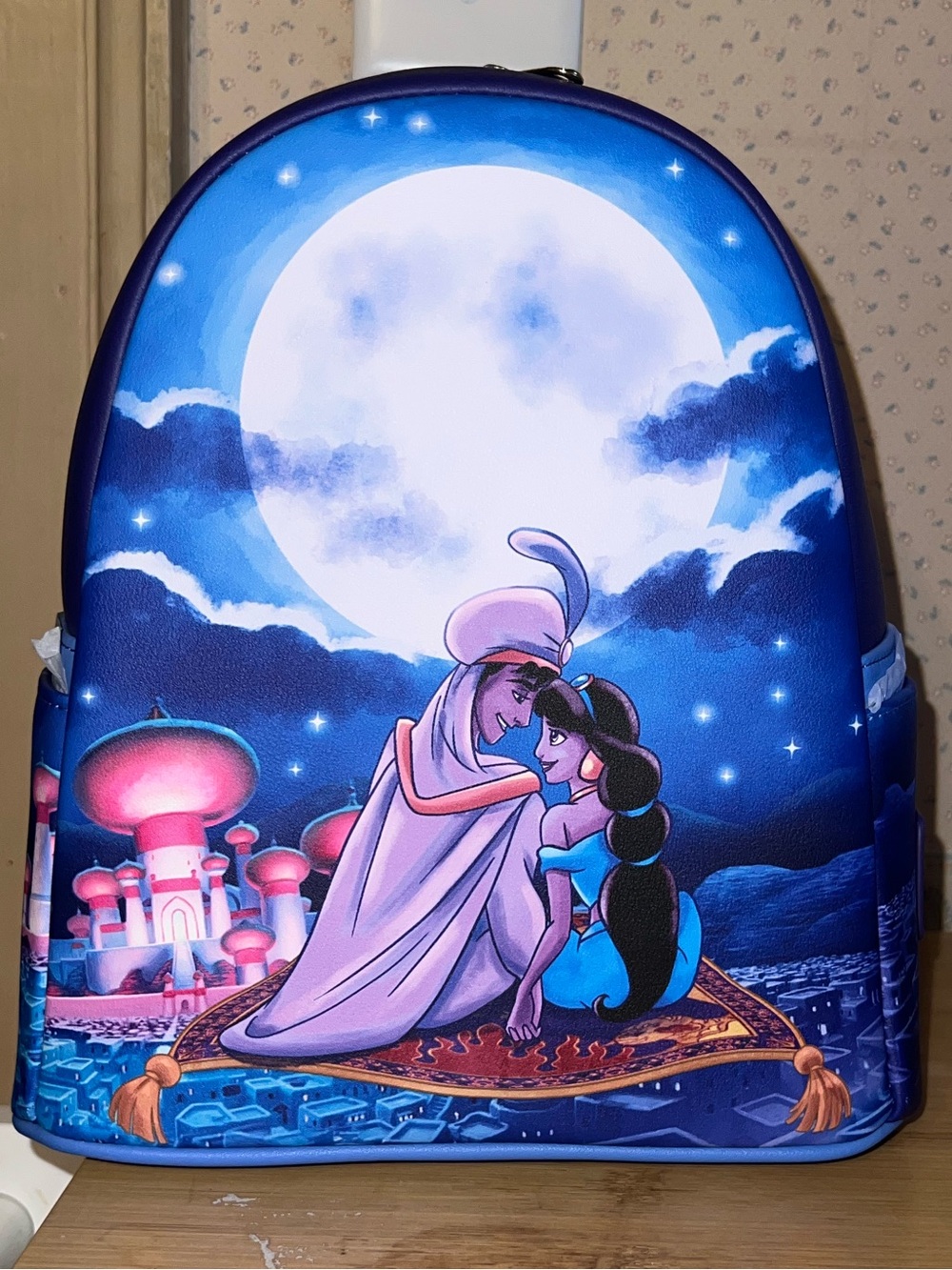 Loungefly Aladdin Jasmine Magic Carpet Backpack in Blue and Purple